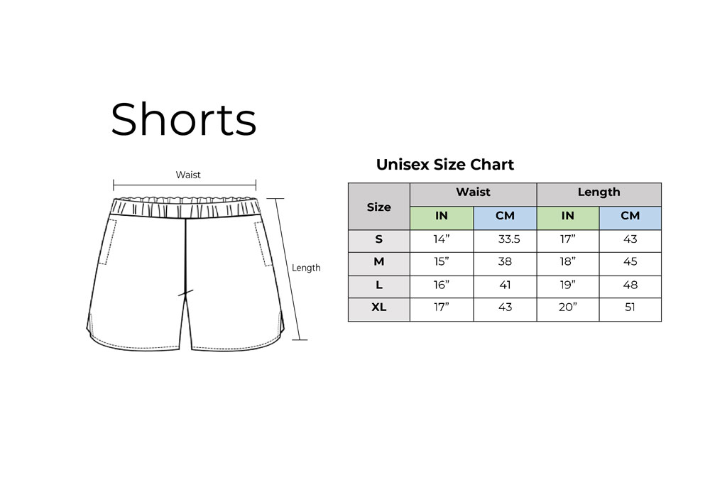 Mens Small Shorts Size Chart