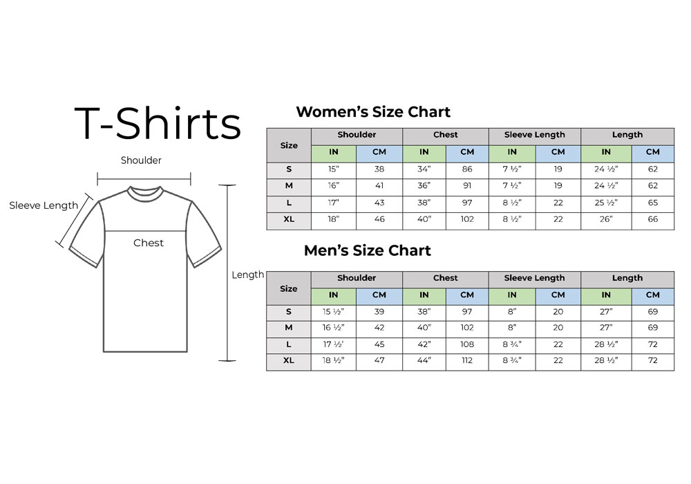 Tshirts Size Chart