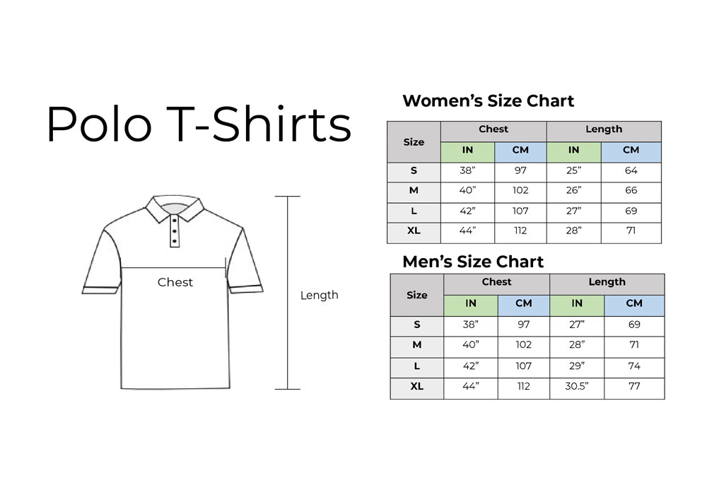 Polo Shirt Size Chart